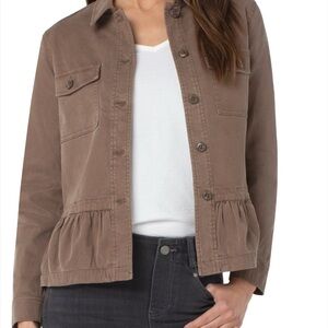 LIVERPOOL LOS ANGELES
Peplum Cargo Jacket In Toffee Brown size S